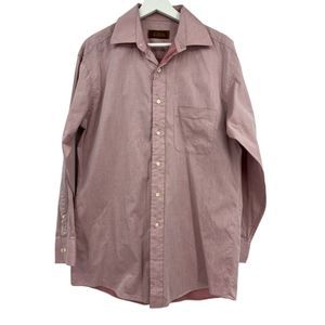 Tasso Elba shirt size M 32/33 mens long sleeve button front red